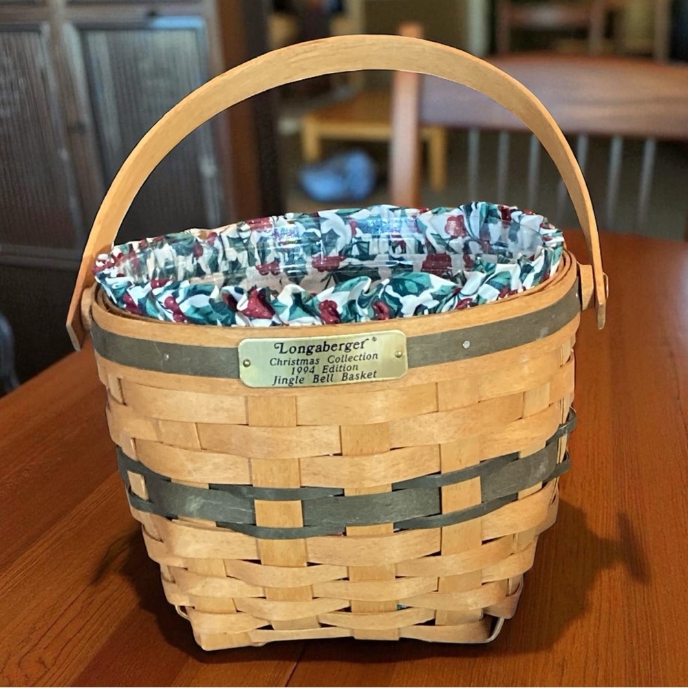 Vintage Longaberger Jingle Basket With Liner